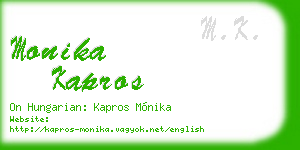 monika kapros business card