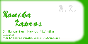 monika kapros business card
